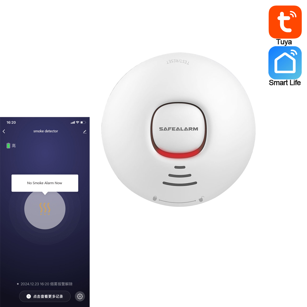 Smart Smoke Detector - 1 szt. Alarm przeciwpożarowy czujnik dymu