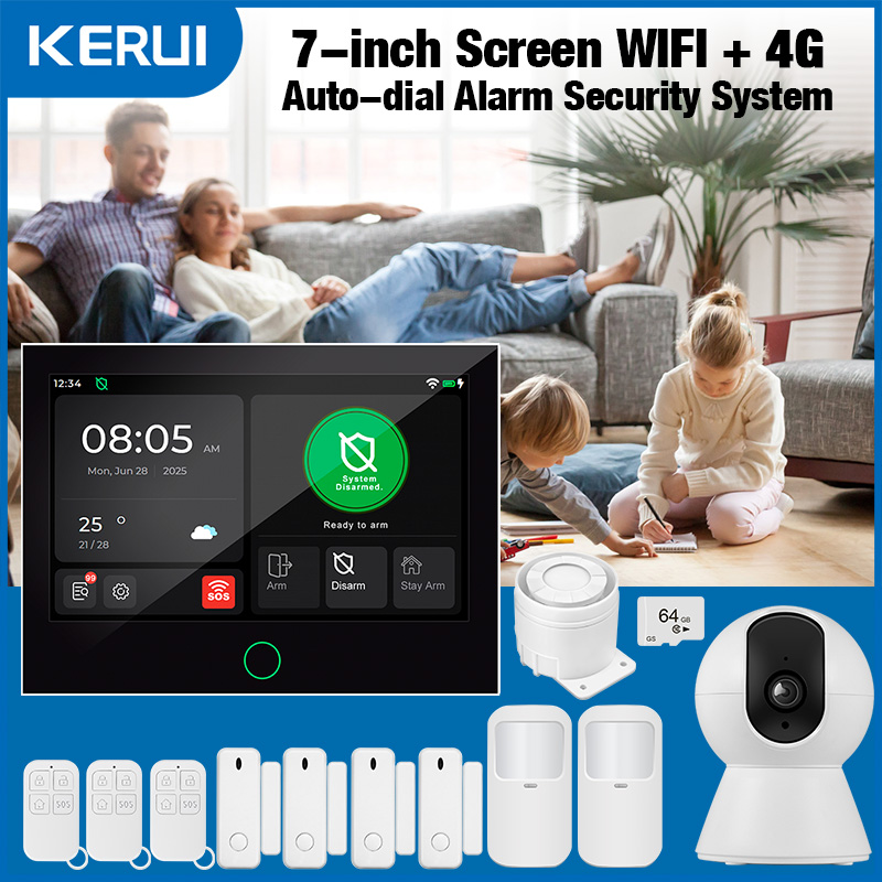 Smart Home Automation System - KERUI NOWY Bezprzewodowy alarm domowy 4G+WiFi