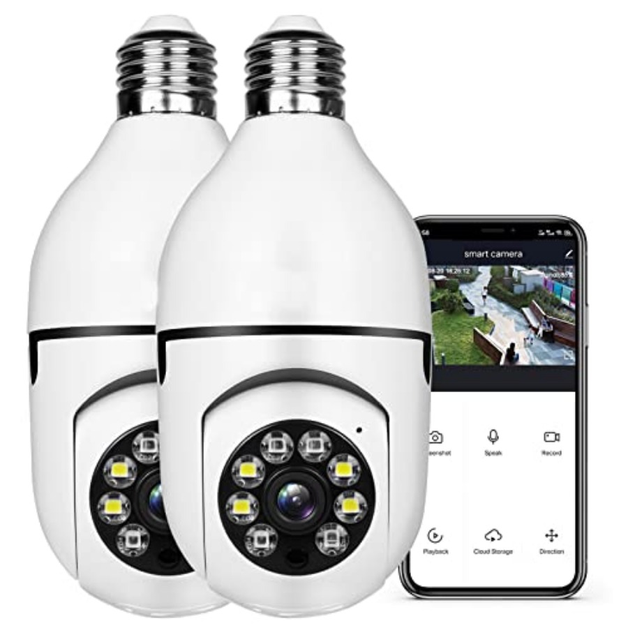 Smart Home Security - Żarówka z kamerą bezprzewodową 1080P, inteligentna