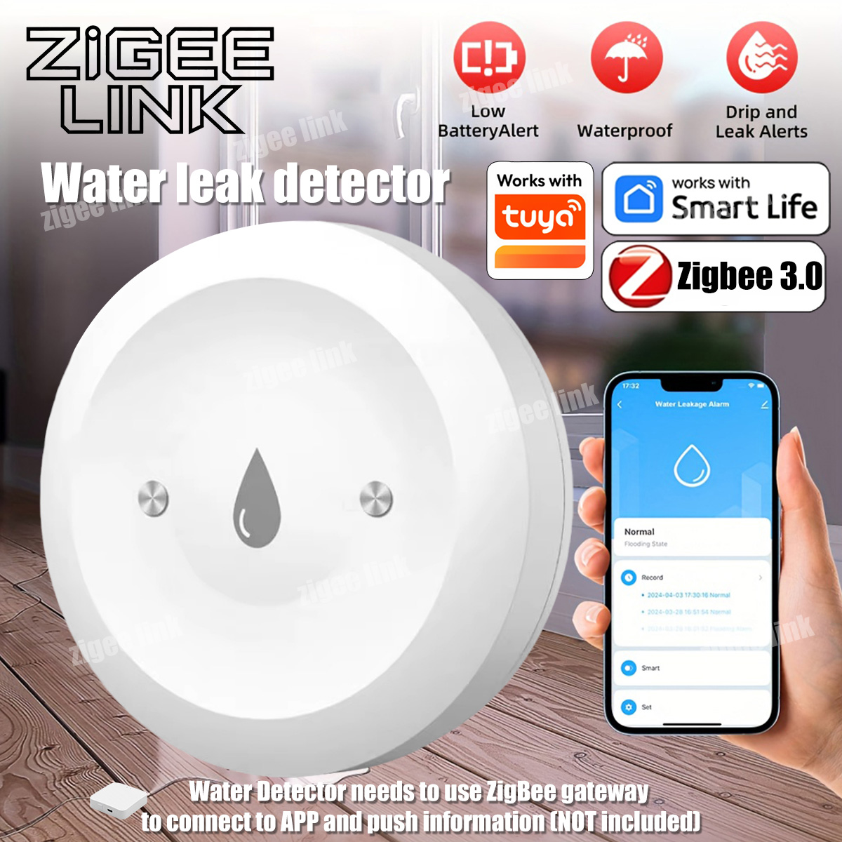 Czujnik wody ZigBee 3.0, intel – Smart Home Zentrale recenzja i cena