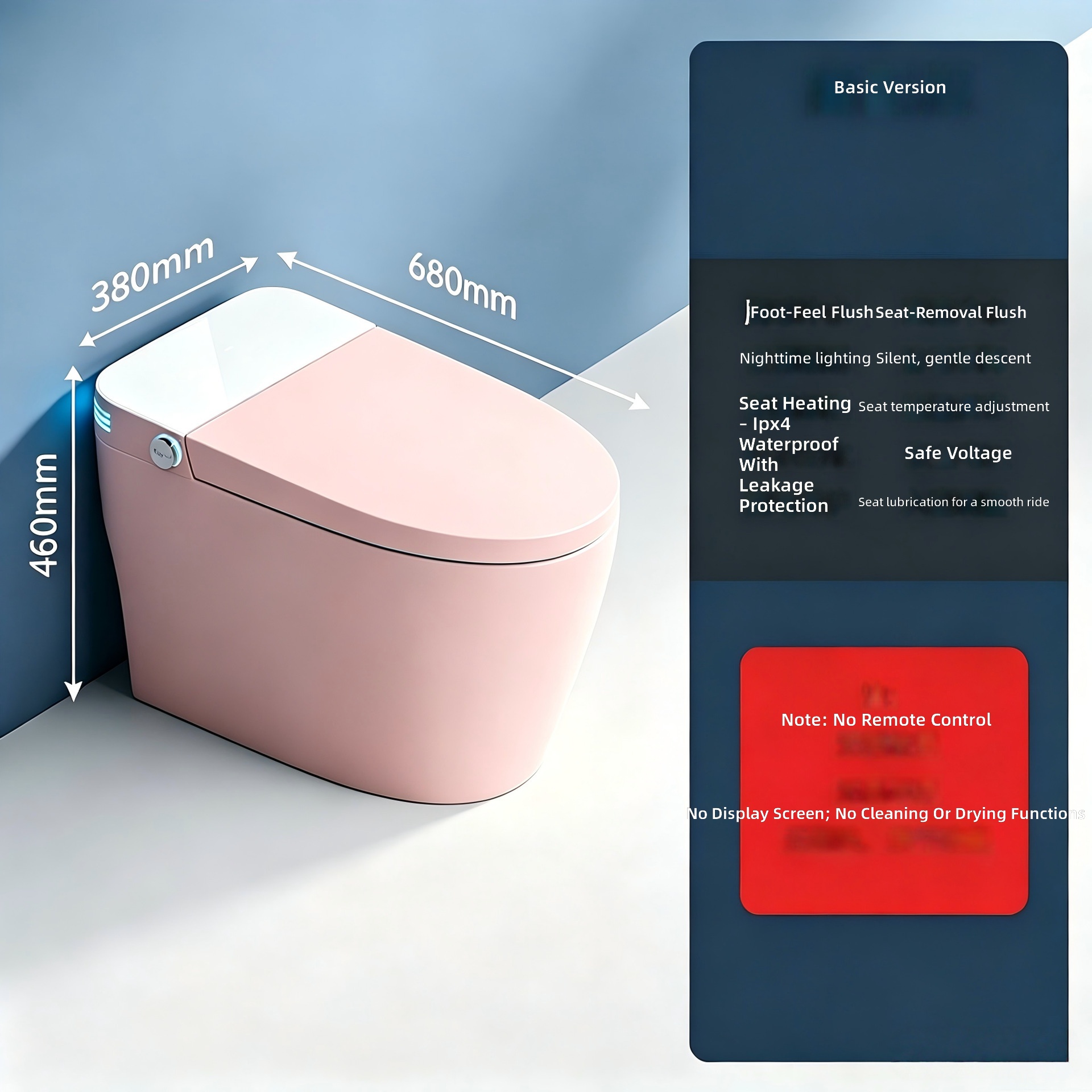 Inteligentna toaleta, różowa,  – Smart Home In Us recenzja i cena